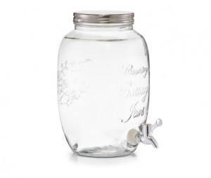 Dozator transparent/argintiu din sticla si inox pentru bauturi 5 L Country Style Zeller