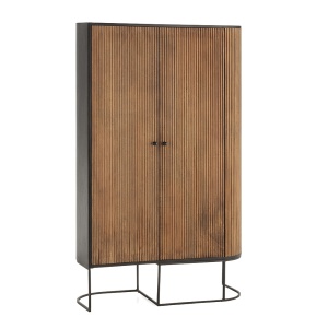 Dulap maro/negru din lemn 165 cm Cube The Home Collection