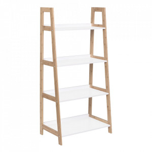 Etajera alba/maro din bambus 130 cm Brooklyn Bizzotto