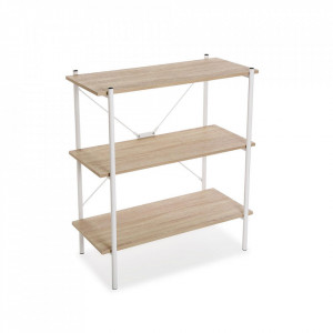 Etajera alba/maro din otel si lemn 91,7 cm Shelf Steel Mini Versa Home