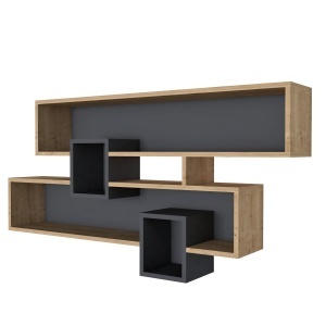 Etajera de perete maro inchis/gri antracit 72 cm Karen The Home Collection