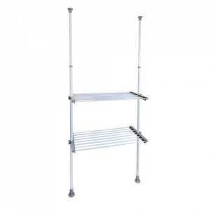 Etajera extensibila alba/gri din metal 300 cm Herkules Twin Wenko