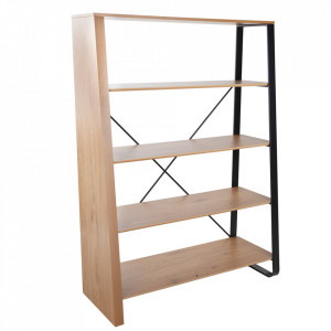 Etajera maro/neagra din MDF si metal 154 cm Studio The Home Collection