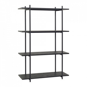 Etajera neagra din lemn 150 cm Norm Hubsch