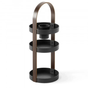 Etajera pentru baie neagra/maro din lemn 50 cm Bellwood Umbra