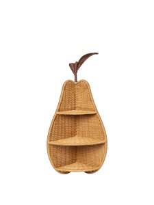 Etajera pentru perete maro din ratan 68 cm Pear Ferm Living