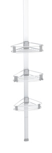 Etajera telescopia pentru baie din metal argintiu 36 cm Purio Wenko