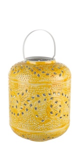 Felinar galben din metal 40 cm Eleonore Bizzotto