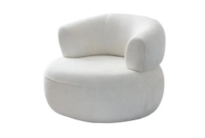 Fotoliu alb din textil Roma The Home Collection
