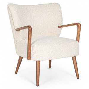 Fotoliu alb/maro din textil Moritz Bizzotto