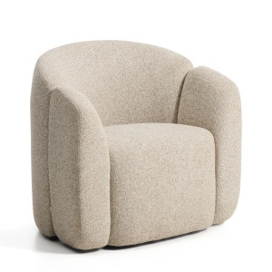 Fotoliu bej din textil Corvena Chenille Kave Home