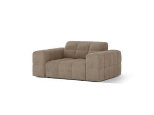 Fotoliu bej inchis din textil Jennifer Chenille Micadoni