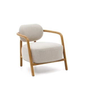 Fotoliu bej/maro din textil Melqui Kave Home
