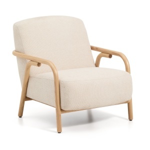 Fotoliu bej/maro din textil Sylo Kave Home