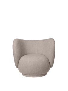 Fotoliu din textil crem pentru copii Rico Boucle Ferm Living
