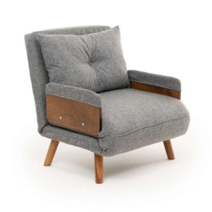 Fotoliu extensibil gri deschis din textil Cosmo Single The Home Collection