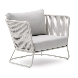Fotoliu exterior gri din textil Saconca Kave Home