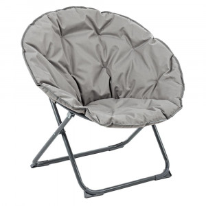 Fotoliu exterior pliabil gri din textil Poly Bizzotto