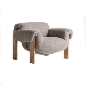 Fotoliu grej din textil Uznach Vical Home