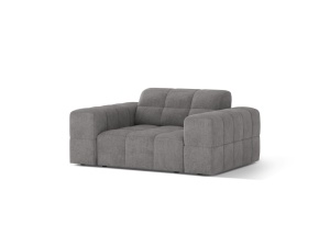 Fotoliu gri deschis din textil Jennifer Chenille Micadoni