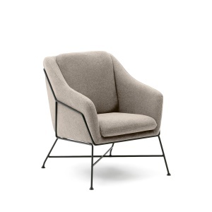 Fotoliu gri din textil Brida Kave Home