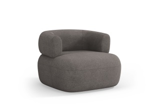 Fotoliu gri din textil Jenny Boucle Micadoni