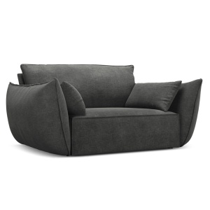 Fotoliu gri inchis din textil Kaelle Micadoni