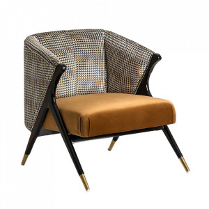 Fotoliu multicolor din catifea Brillon Ary Vical Home