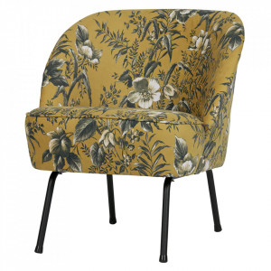 Fotoliu multicolor din catifea Vogue Poppy Mustard Woood