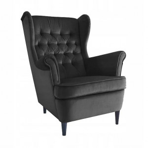 Fotoliu negru din catifea Harry The Home Collection