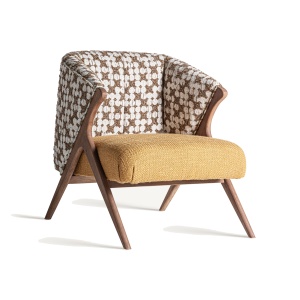 Fotoliu ocru/maro din textil Kalesha Vical Home