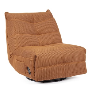 Fotoliu recliner rotativ maro caramiziu din textil Gitta Bizzotto