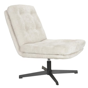 Fotoliu rotativ alb antic din textil Kai Quiet Object
