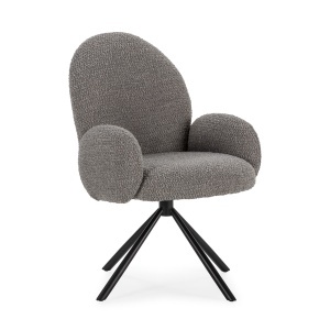 Fotoliu rotativ gri deschis din textil Dario The Home Collection