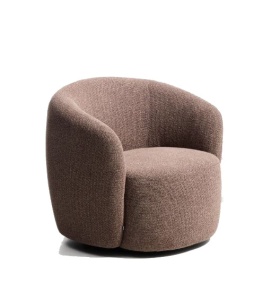 Fotoliu rotativ maro din textil Odenia Boucle Kave Home