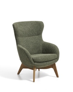 Fotoliu verde/maro din textil Adiran Chenille Kave Home