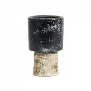 Ghiveci negru/alb din ceramica 9,5 cm Reso Nordal