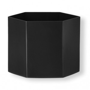 Ghiveci negru din fier 18 cm Hexagon Pot XL Ferm Living