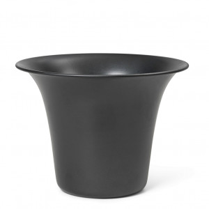 Ghiveci negru din metal 24 cm Spun Alu Ferm Living