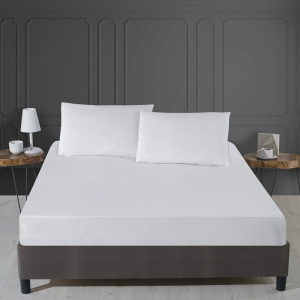 Husa protectie pentru saltea alba din bumbac 160x200 cm Alez Fitted The Home Collection