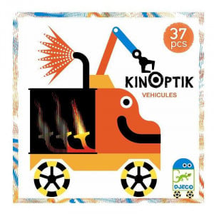 Joc de construit 37 piese din carton Kinoptik Vehicles Djeco