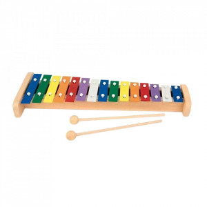 Jucarie muzicala xilofon multicolora din lemn si metal Play Note Egmont Toys