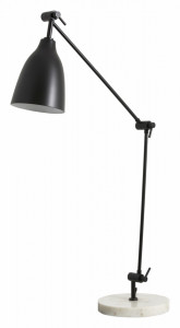 Lampa birou neagra/alba din marmura si fier 70 cm Cuore Nordal