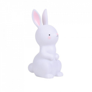 Lampa de veghe alba din PVC cu LED 26 cm Bunny A Little Lovely Company