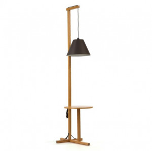 Lampadar din lemn si textil 199 cm Floor Woodman