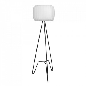 Lampadar negru/alb din textil si metal 150 cm Tripod Maxlight