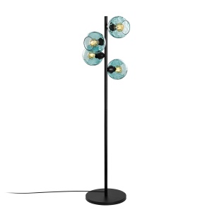 Lampadar negru/albastru din metal cu 4 becuri 135 cm Benek The Home Collection