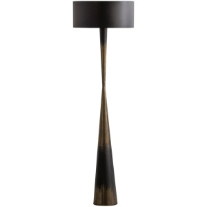 Lampadar negru/maro alama din metal 151 cm Blackout Woood