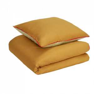 Lenjerie de pat verde/maro din bumbac 140x200/80x80 cm Kraos Hubsch
