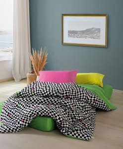 Lenjerie pat multicolora din bumbac Dazzle Double The Home Collection